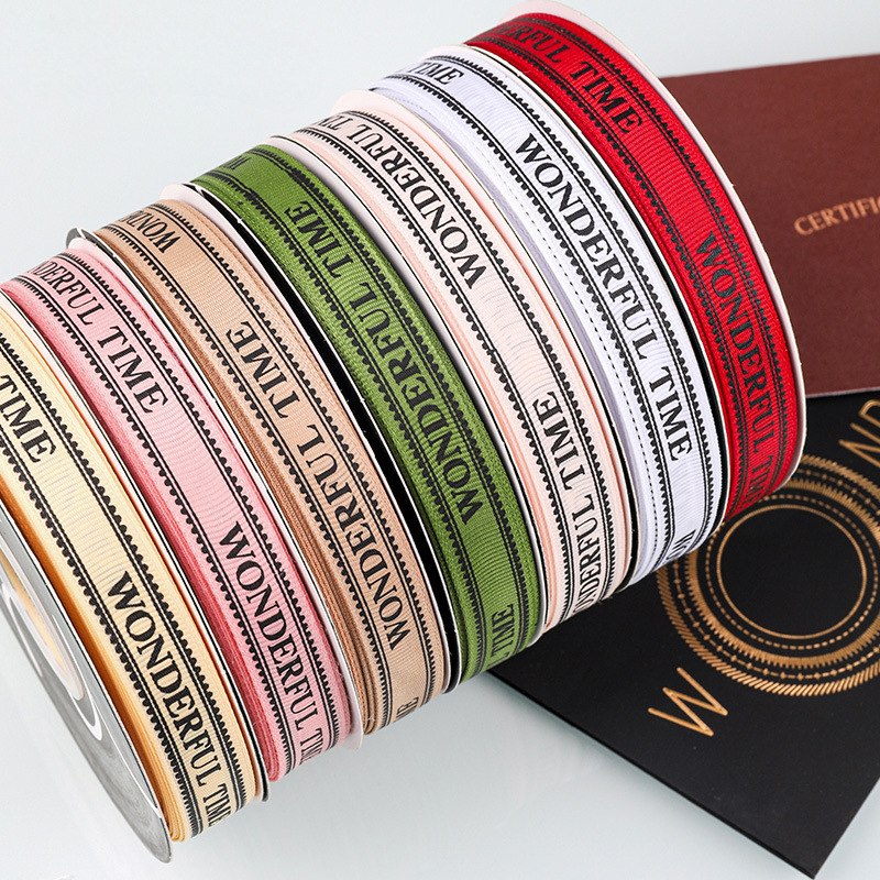 英文丝带酷奇罗纹带鲜花包装缎带花束礼物盒蛋糕装饰彩带花店资材