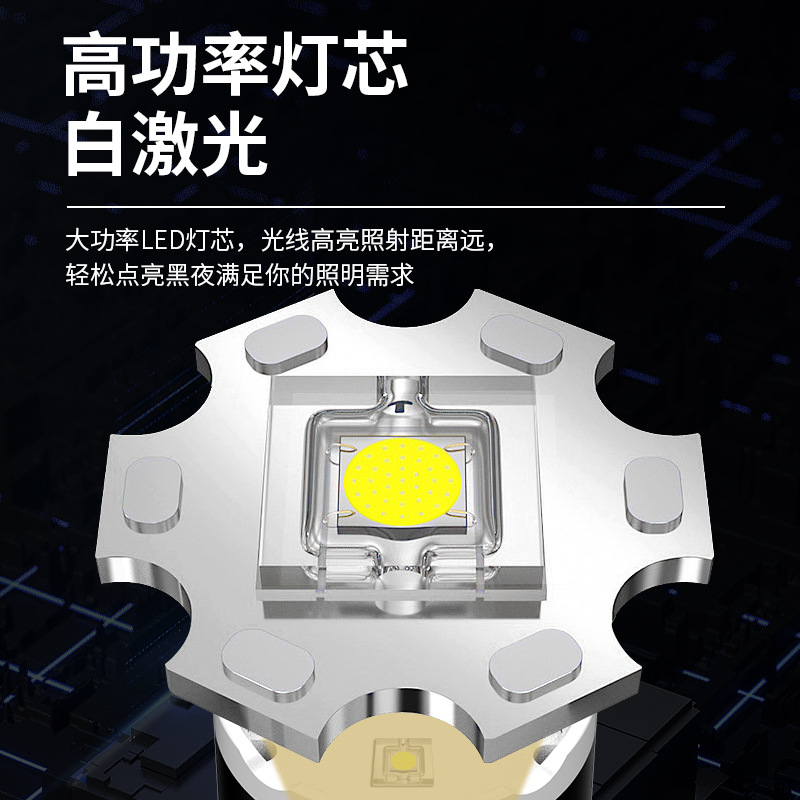 Fábrica generación blanco linterna láser al aire libre de largo alcance fuerte luz iluminación linterna de largo alcance zoom linterna de aleación de aluminio