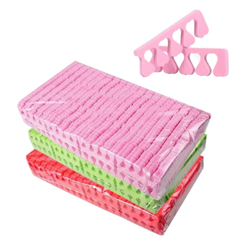 En stock al por mayor de alta espuma separador Eva dedo separador de uñas especial dedo del pie separador solo dedo melocotón corazón cinco dedos