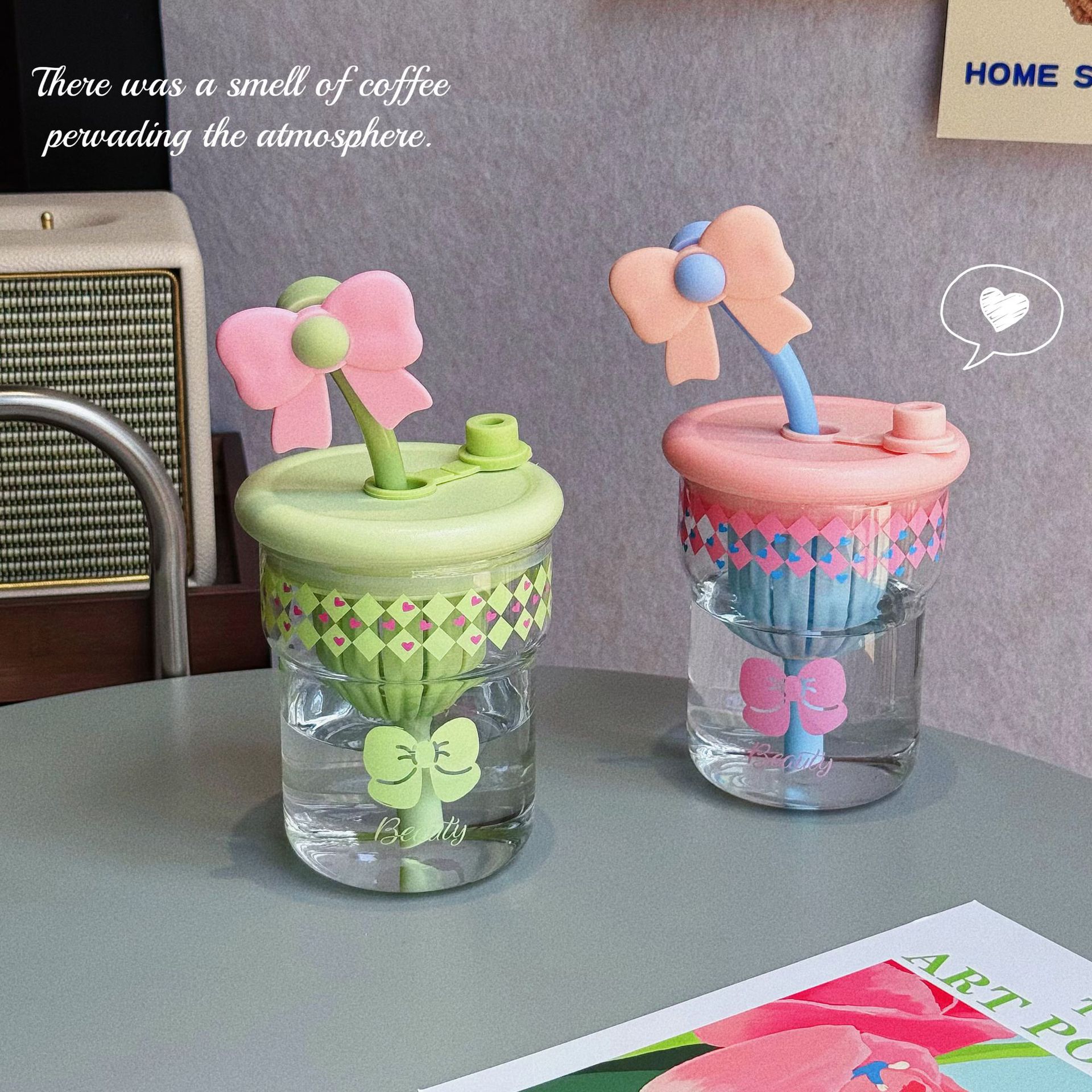 Dasi Kupu-Kupu Cangkir Minum Teh Tahan Suhu Tinggi di Atas Meja Cangkir Hadiah Imut Nilai Wajah Tinggi Musim Panas Grosir