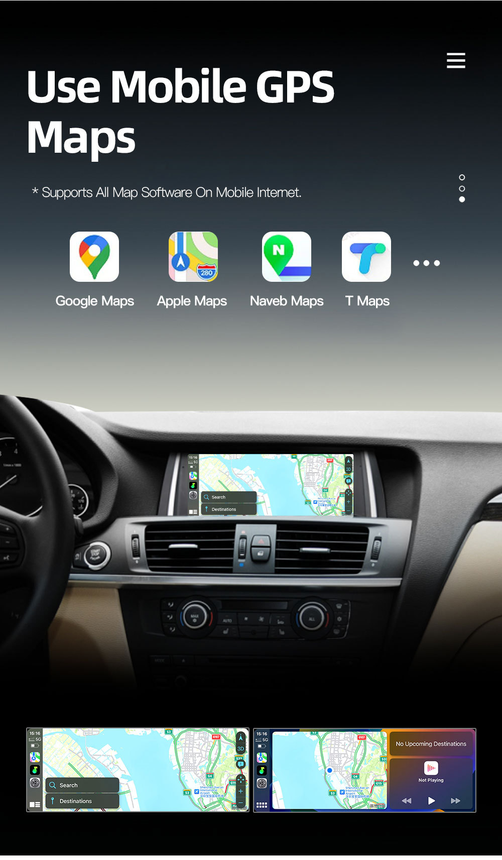 8.8inch Suitable for Bmw X3 F25 X4 F26 Car Central Control Large Screen Navigation Carplay Player