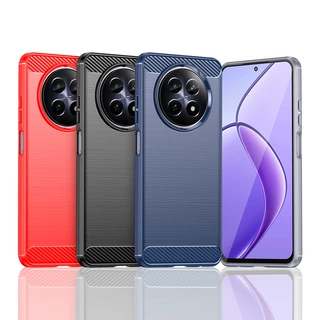 适用Realme 12 5G手机壳Realme 12 5G拉丝碳纤维防摔手机壳保护套