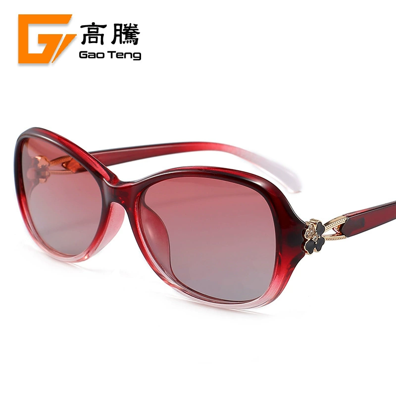 Полноправные женские polarized солнцезащитные очки двухцветные с цветочным стилем пляжный стиль модные водитель зеркальные 2214