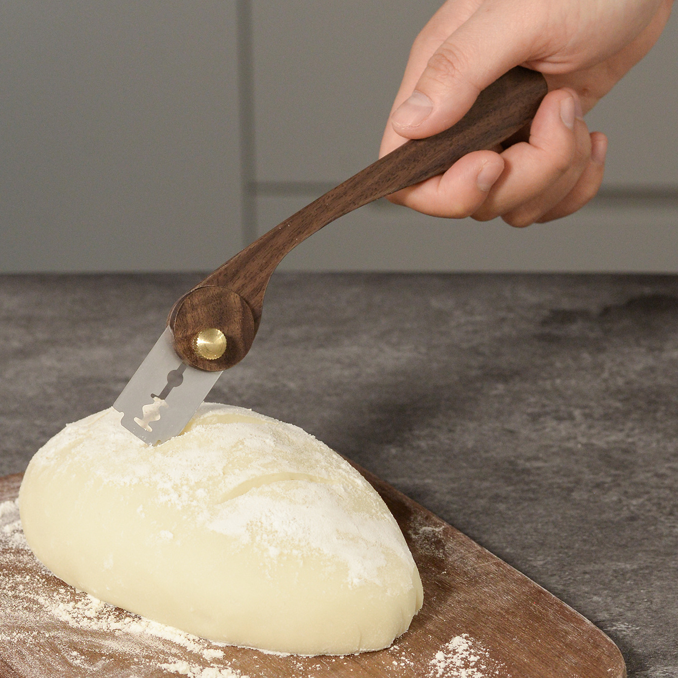 Nuevo mango de madera cuchillo de corte de pan cuchillo de corte de masa cuchillo de corte de pan europeo cuchillo de corte de pan herramienta de horneado