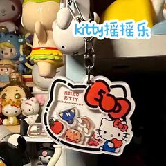 大口ハローキティロックかわいい高颜値kt猫キーホルダーストラップ学生友人プレゼント