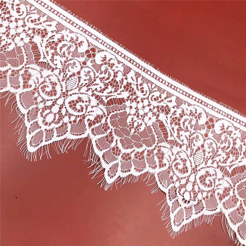 19CM单边蕾丝睫毛花边外贸内衣抹胸打底睫毛蕾丝花边批发