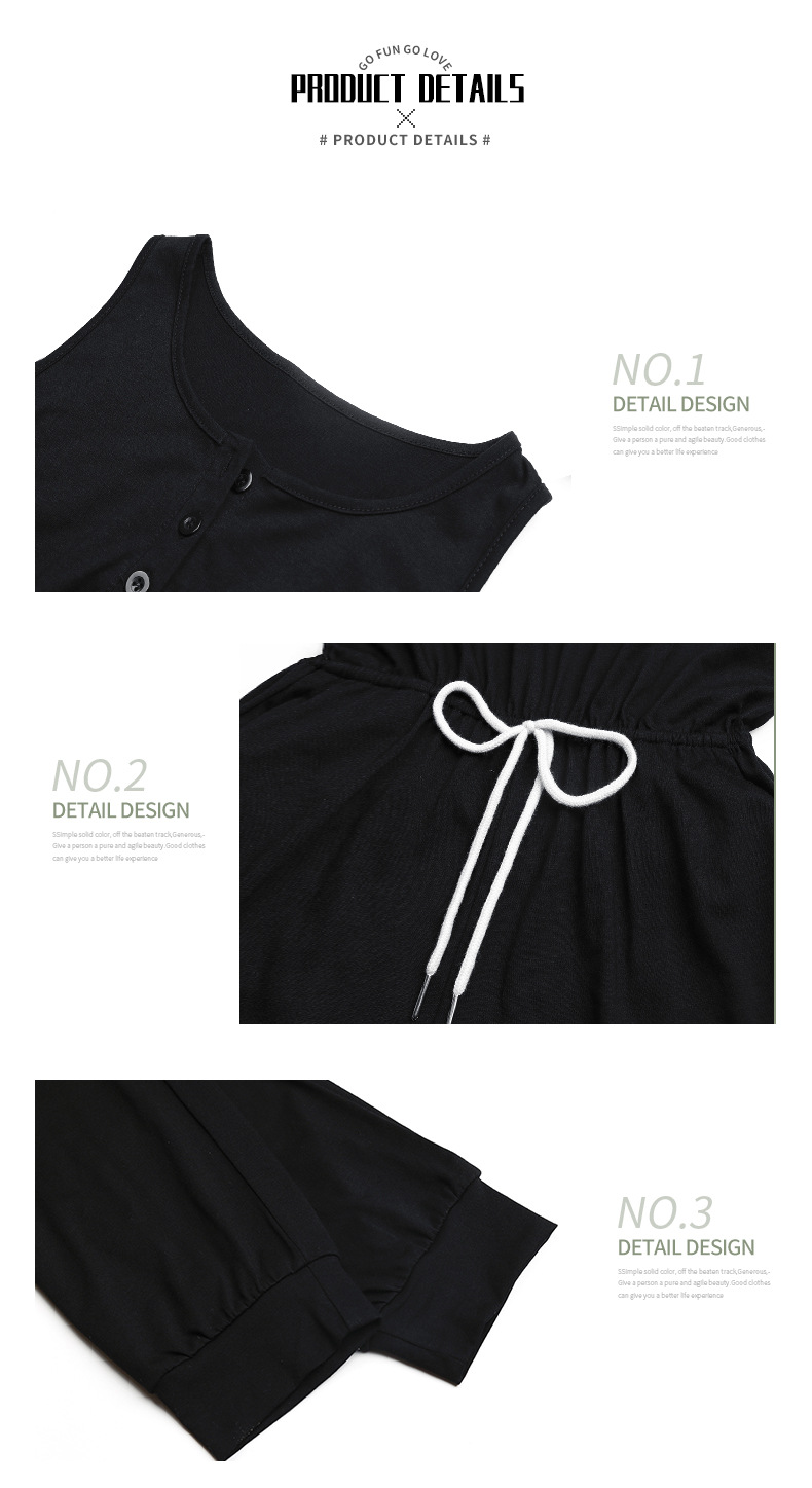 Black Suspender Buttoned Trousers Jumpsuit_voghion.com