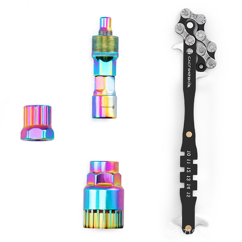 Herramienta de reparación de bicicletas eje central conjunto de combinación de llave volante conjunto de montaje y desmontaje herramienta de reparación de cadena giratoria Reparación de desmontaje de vuelo