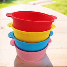 现货 硅胶折叠碗户外便携野餐餐具硅胶面膜碗防摔儿童碗硅胶碗