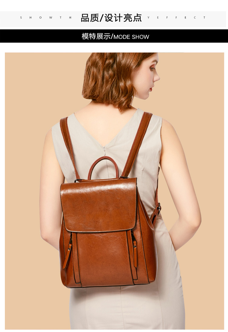 Agent Partnership 2026 New Ladies Backpack Genuine Leather Multi-functional Backpack Guangzhou Wholesale