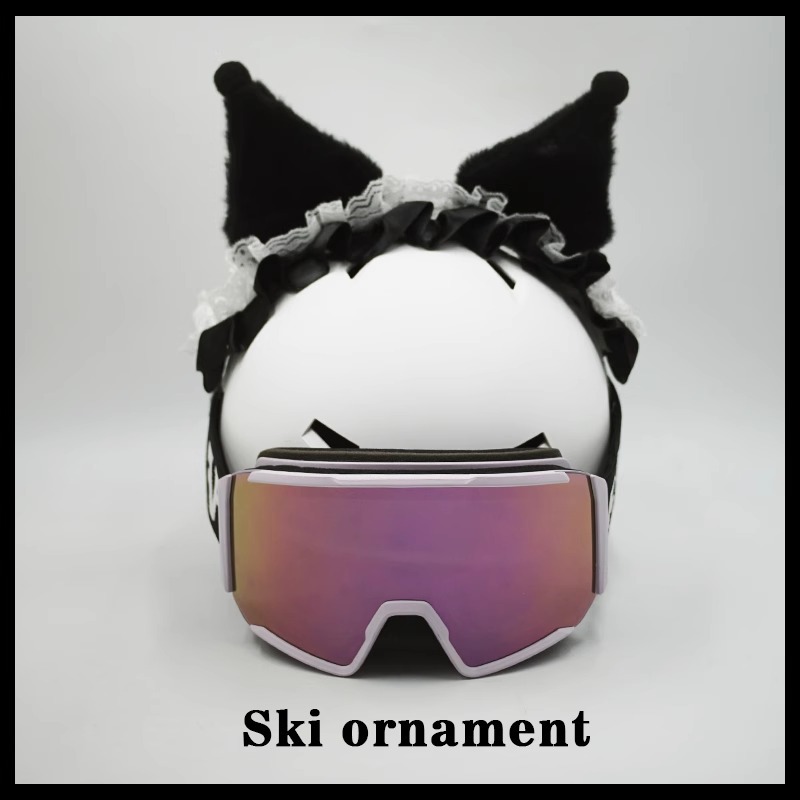 Diàndòngchē Black Kuromi Headband Motorcycle Helmet Accessory (Auto Parts and Accessories) - black-kuromi-headband-helmet-and-goggles-not-included