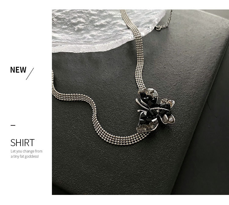 Fashion Butterfly Alloy Titanium Steel Plating Pendant Necklace 1 Piece