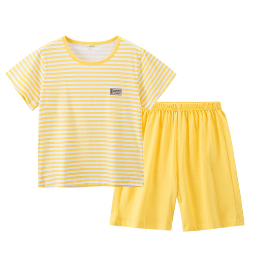 2024 New Korean Style Children's Clothes Children's Pajamas Summer Pure Cotton Boys Home Clothes Set Two-piece Set One Piece Dropshipping