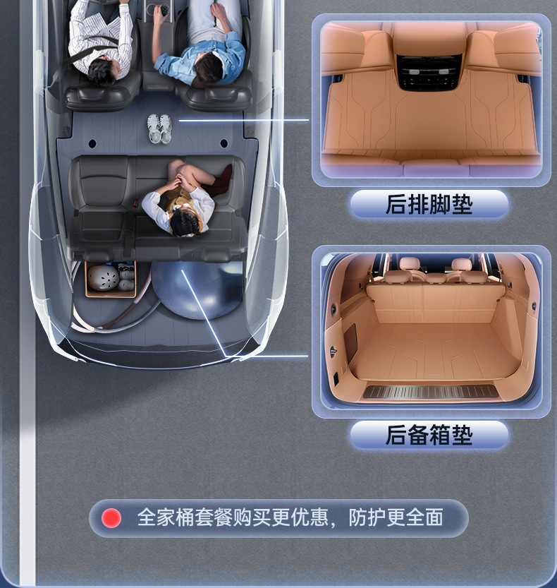 Suitable for Dongfeng Mengshi M817 trunk mat, car anti-dirt mat, accessories, full-cover trunk mat