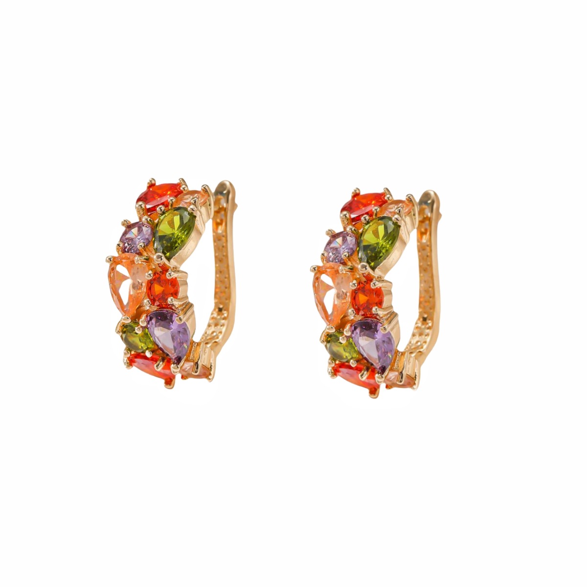 La moda coreana de los pernos de orejas Europa y los Estados Unidos venta caliente de bronce de cristal pendientes de cristal de color pendientes de orejas transfronterizas joyas de orejas al por mayor