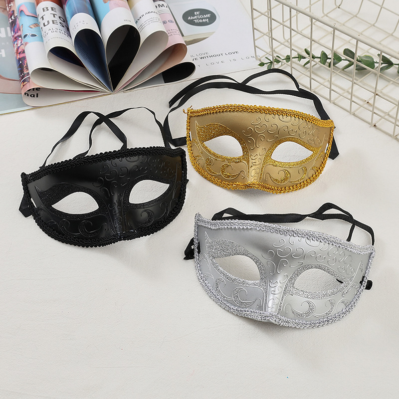 Amazon pop carnaval pareja máscara de baile de maquillaje hombre venecia máscara de halloween mitad cara pintada