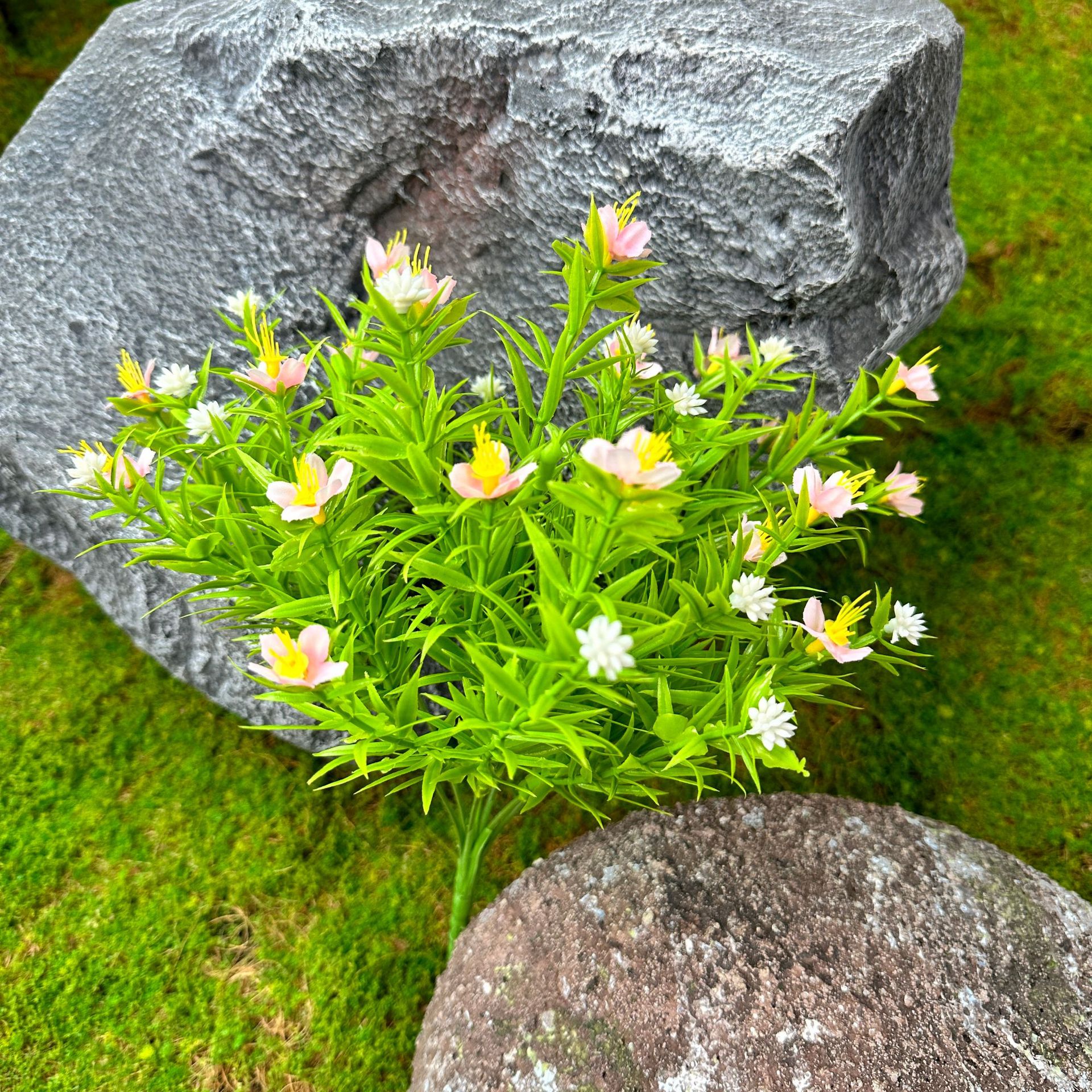 Flor artificial Gypsophila única flor falsa arreglo floral decoración estilo pastoral sala de estar patio decoración de mueble de TV
