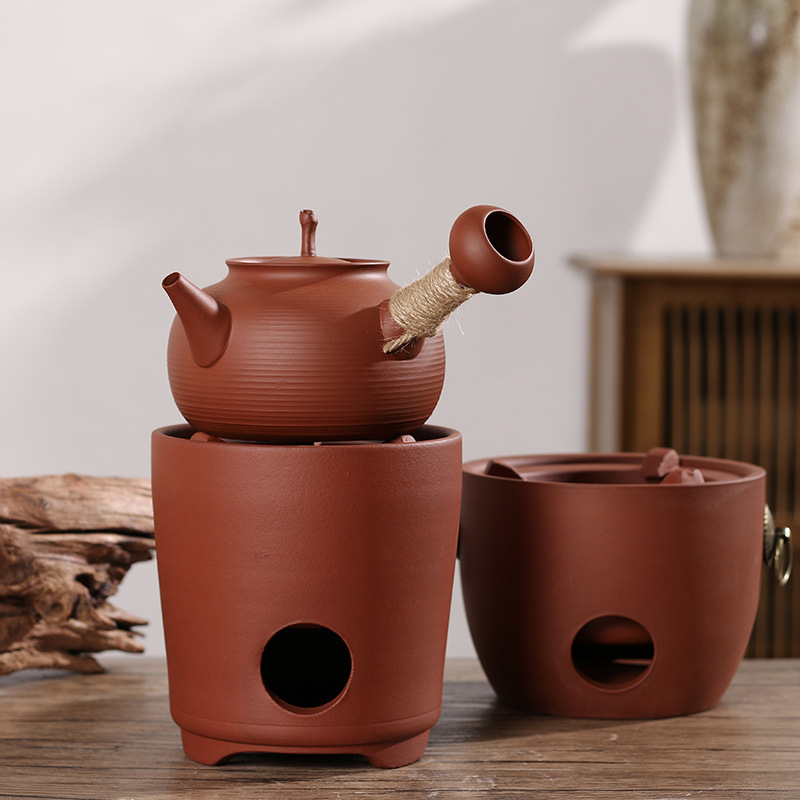 [Tao Chao Wen Chuang] Chaozhou Sand Dao Burning Water Jumping Cover Tea Set Flower Pit Sand Dao Pottery Pot Boiling Teapot Ceramic