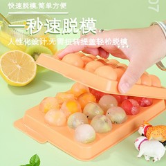 Manufacturer's Covered Round Ball Ice Tray Plastic Ice Cube Mold Refrigerator Ice Ball Mold Ice Making Box Round Ice Mold with Logo Printing