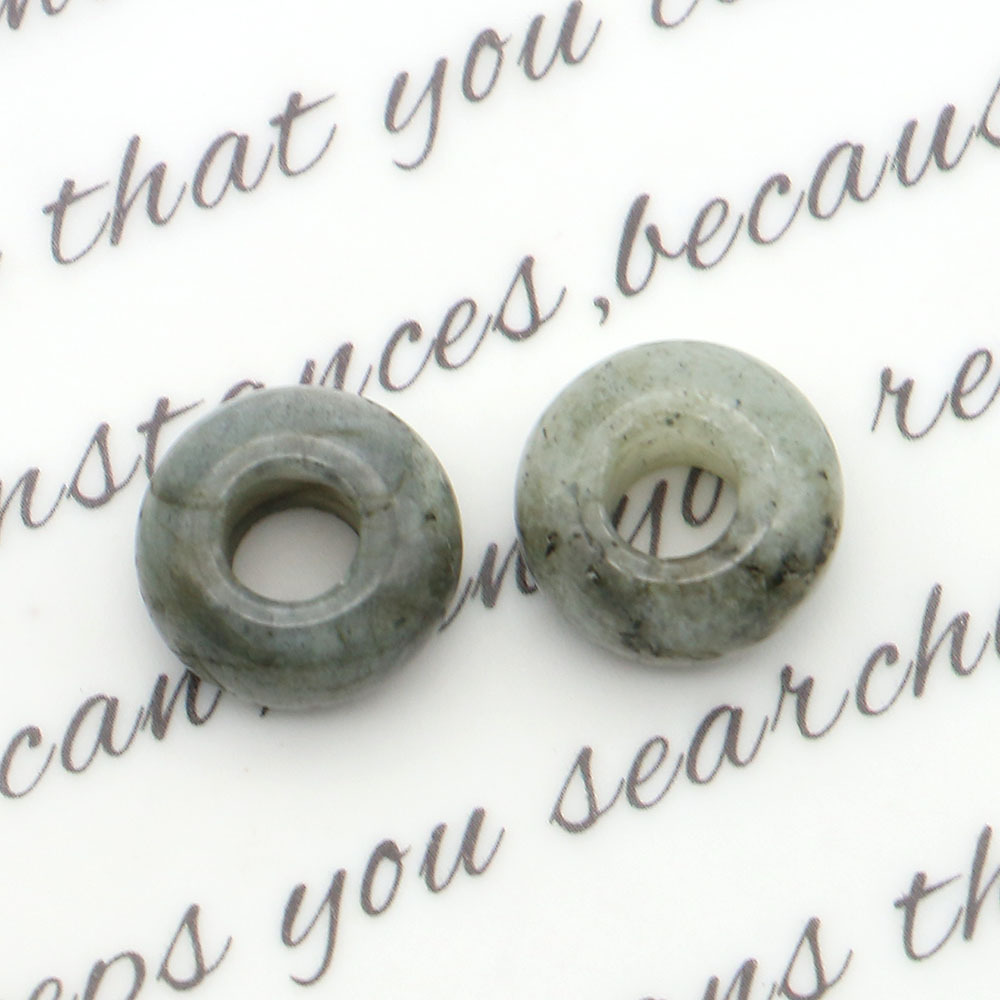 Pequeño anillo de piedra natural botón de seguridad de cristal DIY cuerdas de trenzado cuentas de pulsera collar accesorios colgante