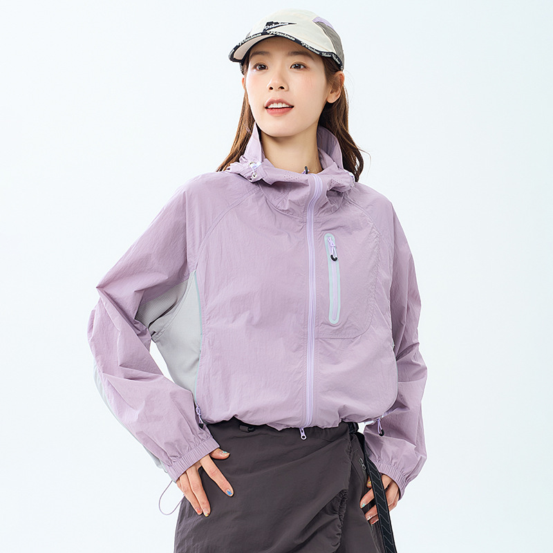 여성 여름 자외선 차단 후드 집업 숏 재킷 등산 아웃도어