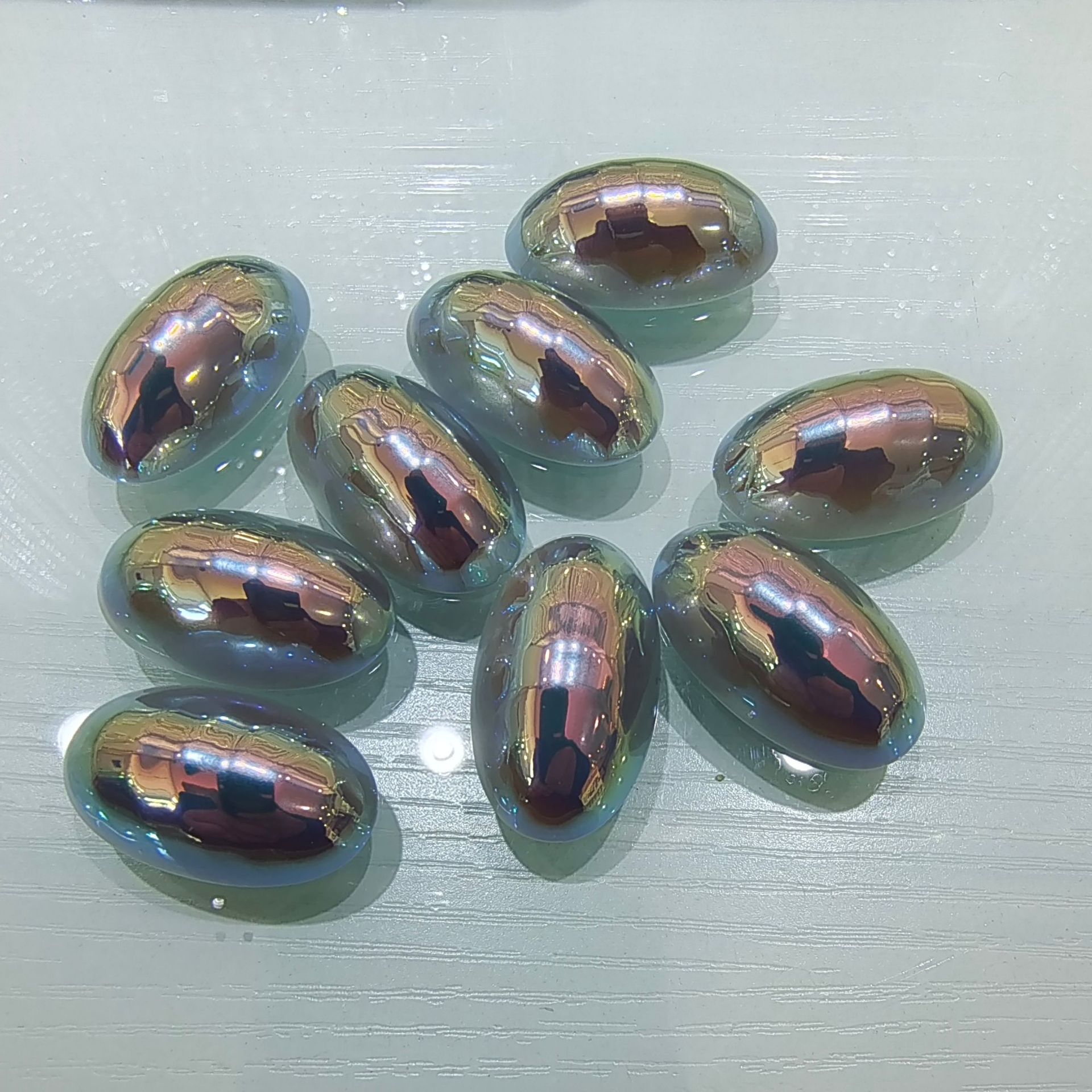 Imitation Mabe Elliptical Half Pearl Seven-Color Flat Elliptical Imitation Pearl Accessory Earrings Pendant DIY Accessory