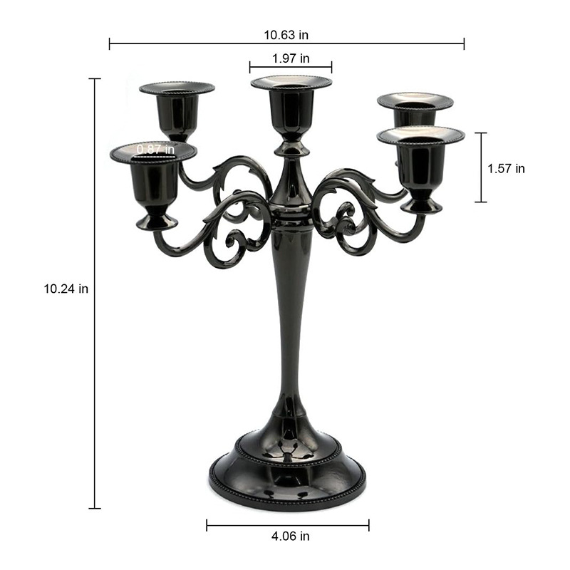 Candelaria retro transfronteriza de tres cabezas y cinco cabezas de metal forjado candelabros decoración de mesa accesorios de disparo