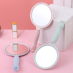 Cartoon Portable Makeup Mirror with Handle Student Outdoor Handheld High-Definition Mirror Dorm Lighting Mirror