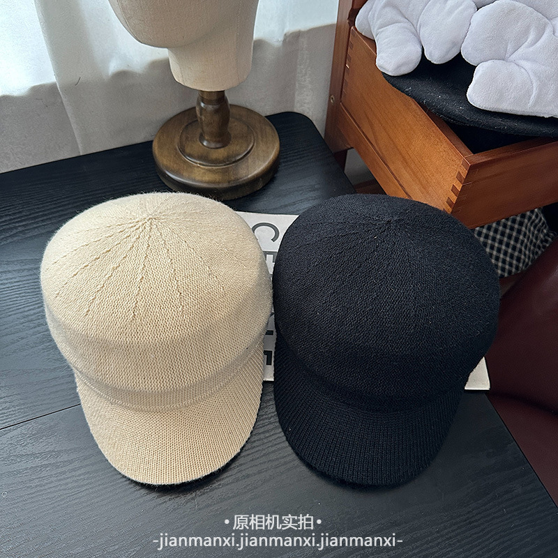 简约平顶纯色鸭舌帽女早秋新款休闲遮阳画家帽百搭显脸小八角帽潮|undefined