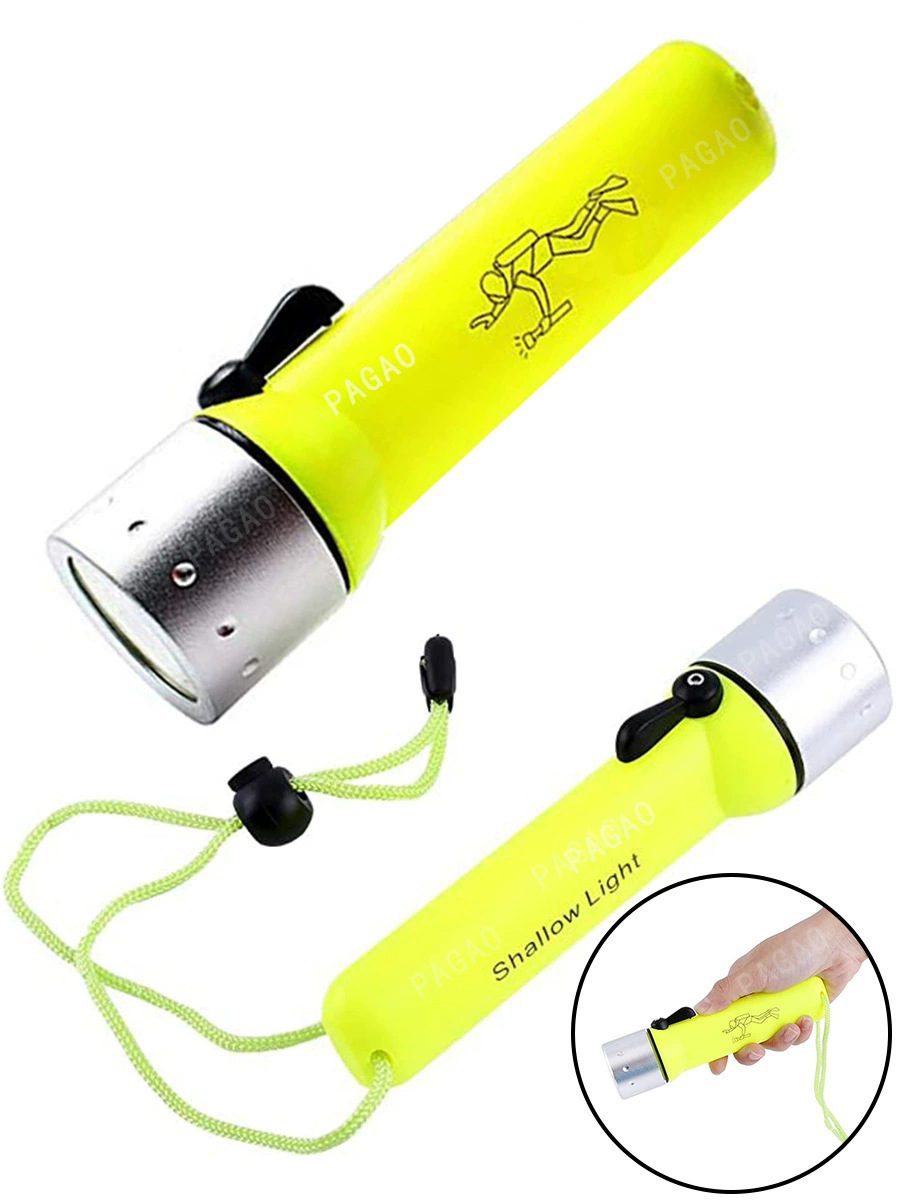 Lintera de buceo transfronteriza al aire libre buceo nocturno pescado LED antorcha impermeable de exploración agujero luz intensa iluminación submarina
