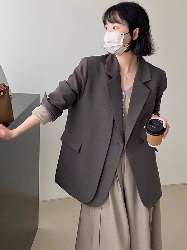 灰色小西装外套女2025新款秋季休闲黑气质名媛感成都超火西服|undefined