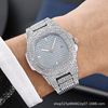 Fashionable zirconium hip-hop style, quartz watches, watch strap, calendar, steel belt, Aliexpress, diamond encrusted