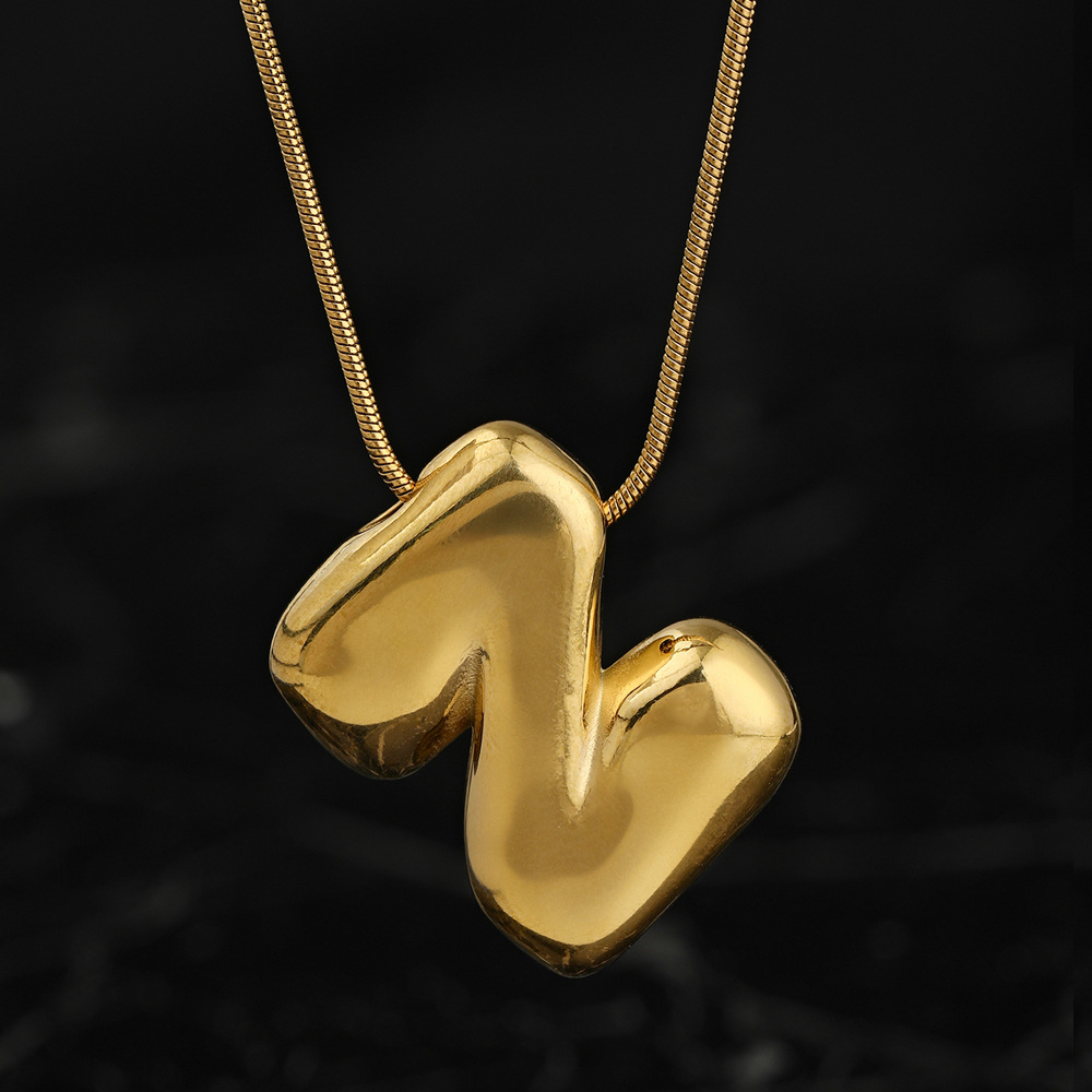 Colgante único venta cruzada de burbujas de fundición 26 collares de letras inglesas accesorios colgante DIY joyas de acero inoxidable