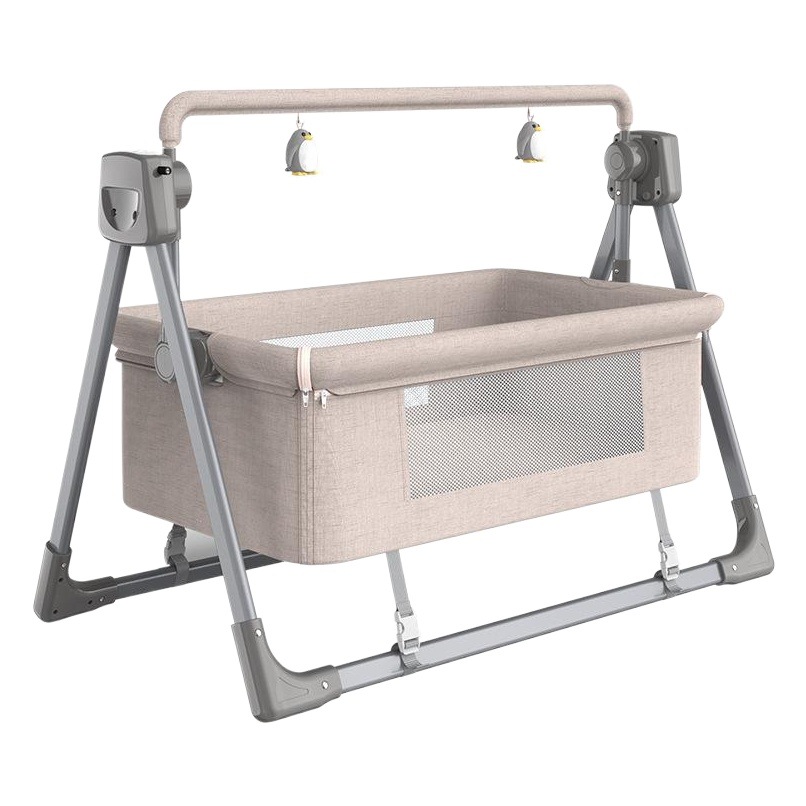 Venta Directa de Fábrica, Cuna Eléctrica Inteligente para Bebés, Cama Mecedora, Silla Mecedora, Almacenamiento Seguro, Balanceo Silencioso, Ligera, Éxito de Ventas Transfronterizo