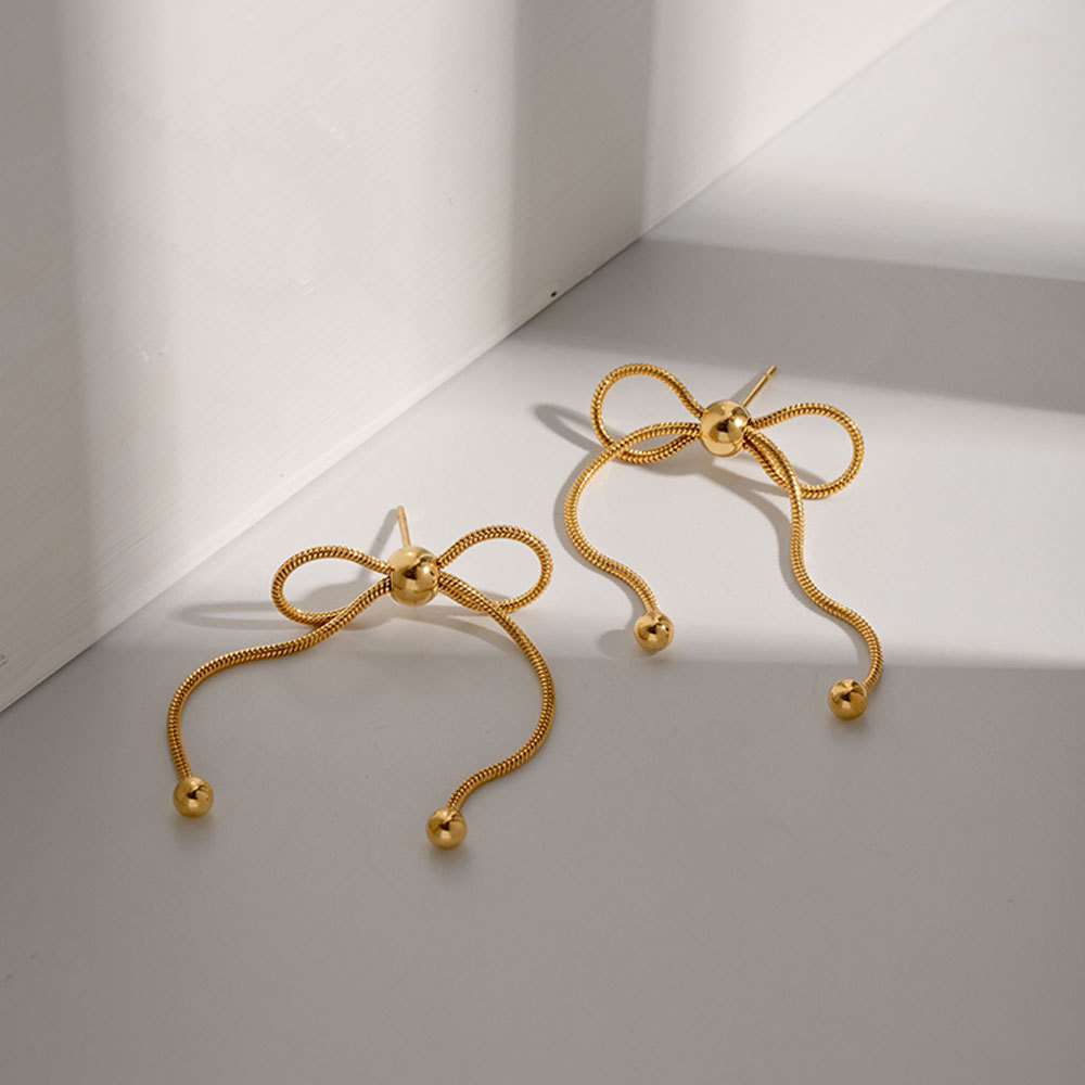 Title 4, Retro Bow Titanium Steel Ring, a stylish and du...