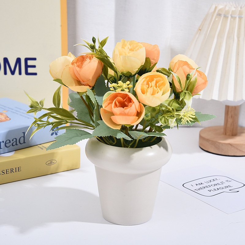 Simulácia zelenej rastliny Malé črepníkové rastliny Ozdoby Kancelária Stolná Obývačka Interiérová dekorácia Kvetinová simulácia Kvetinové ozdoby Svadba_voghion.com