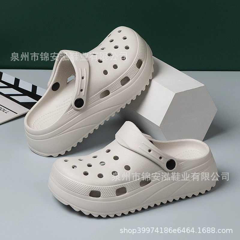 Тапочки женские толстые подошвы Баотоу докторская обувь медицинская увеличенные волосы пара противоскользящие водонепроницаемые мужские сандалии повседневного ношения