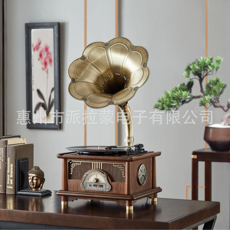 派拉蒙.洛斯贝拉新中式系列 迷你CD留声机 台式黑胶唱片机蓝牙USB|undefined