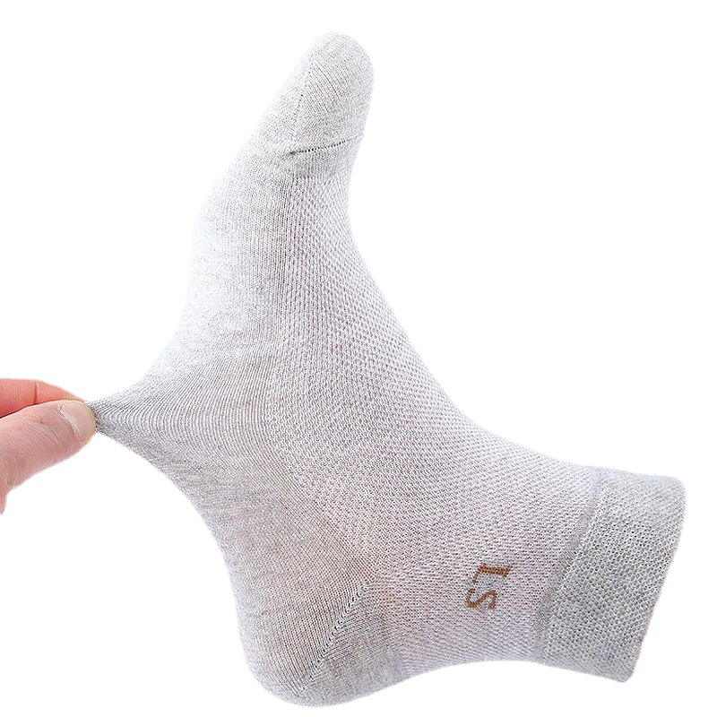 6 pairs of socks men's spring, summer and autumn cotton socks thin mid-tube socks men's sports socks sweat-absorbent breathable Men's cotton socks