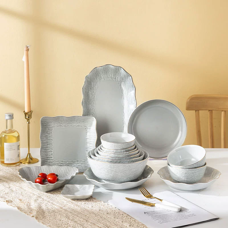 High quality ceramic tableware, soup bowl for food, dinner plate