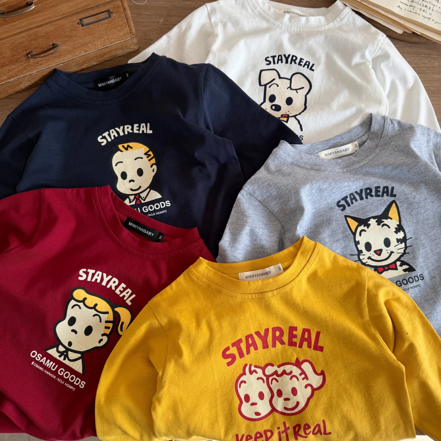Children's spring cartoon base body-friendly T-shirt