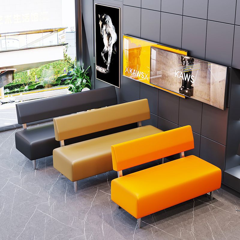 Minimalist cat scratch-resistant leather sofa for small apartments, Italian-style, suitable for milk tea shops, eyewear stores, beauty salons, and commercial spaces, offering a light luxury and minimalist aesthetic