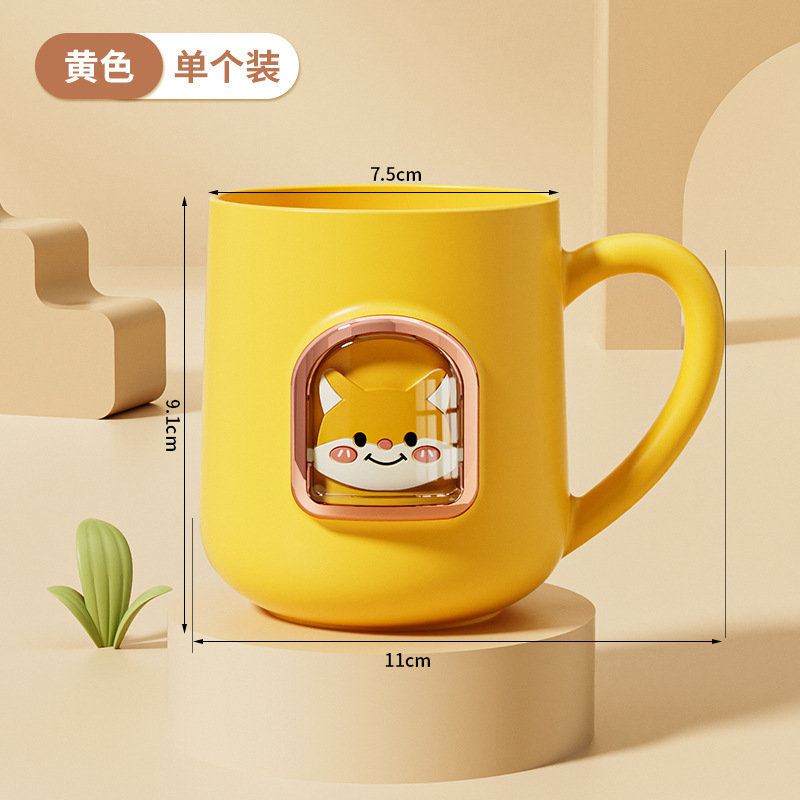 新しいタイプの子供のうがいのコップの食品級の熊の漫画のカップルは歯のコップをブラシします。|undefined
