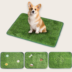 刺繍人工芝ペットトイレマット、バルコニー用模擬刺繍カーペットマット、犬猫用トイレマット