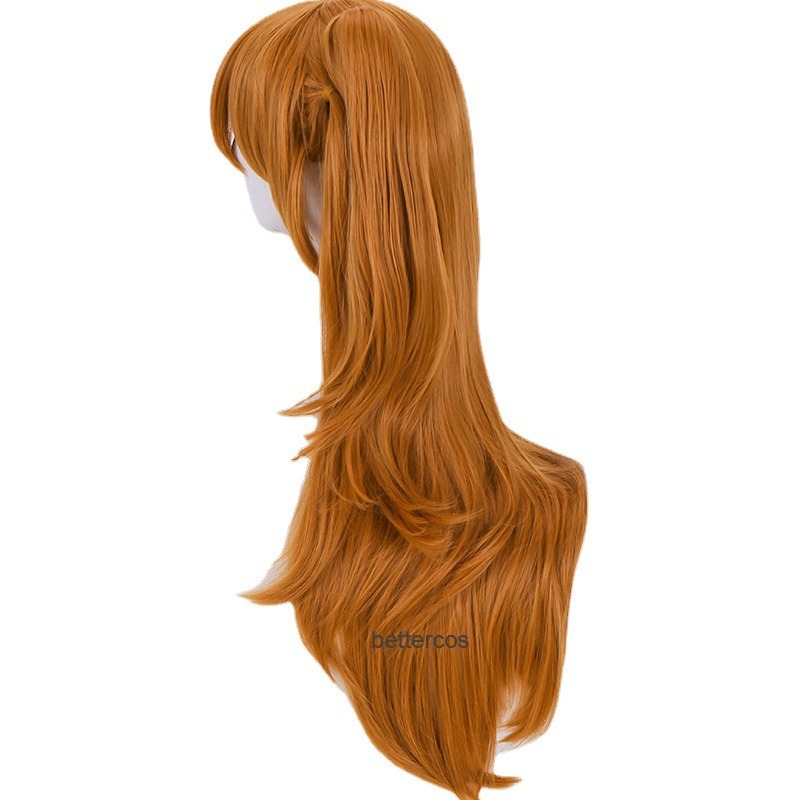 Eva Nuevo Siglo Evangelio Guerrero mingrixiang cos peluca naranja Tigre boca clip doble cola de caballo peluca larga conjunto