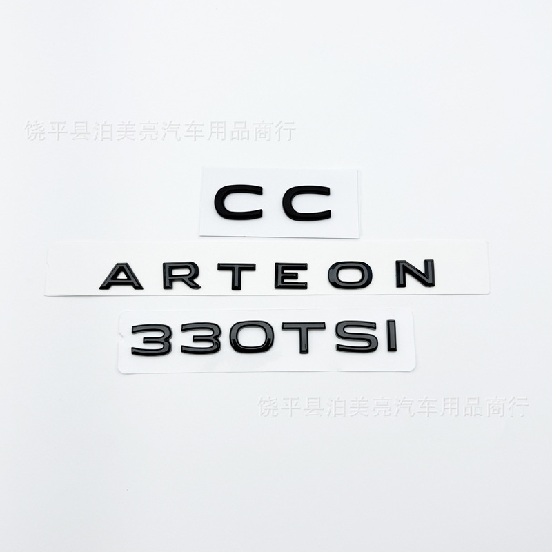 Suitable for New and Old Volkswagen Cc Black Car Logo Modification 380Tsi Rear Tail Logo Arteon Letter Logo Displacement Sticker