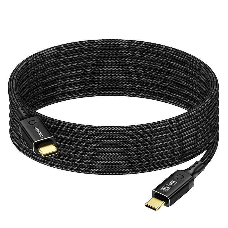 Cable de datos Thunderbolt 5 de función completa, 240W, con pantalla digital USB5, compatible con Thunderbolt 5/4, admite 16K60HZ y 120G.