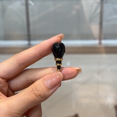 黒絹瑪瑙三方 DIY アクセサリー手織りブレスレットネックレス仏ビーズファッションアクセサリービーズ