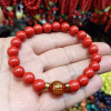 Rosary with round beads, bracelet, birthday charm suitable for men and women for beloved, ethnic accessory, cinnabar, 108 beads, wholesale, ethnic style