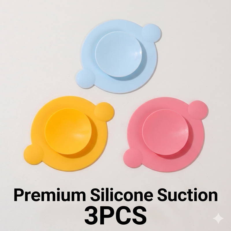 Baby and Children's Tableware Suction Cup, Baby Bowl Suction Cup, Double-Sided Non-Slip Strong Silicone Anti-Slip Suction Bowl Mat, Dinner Plate